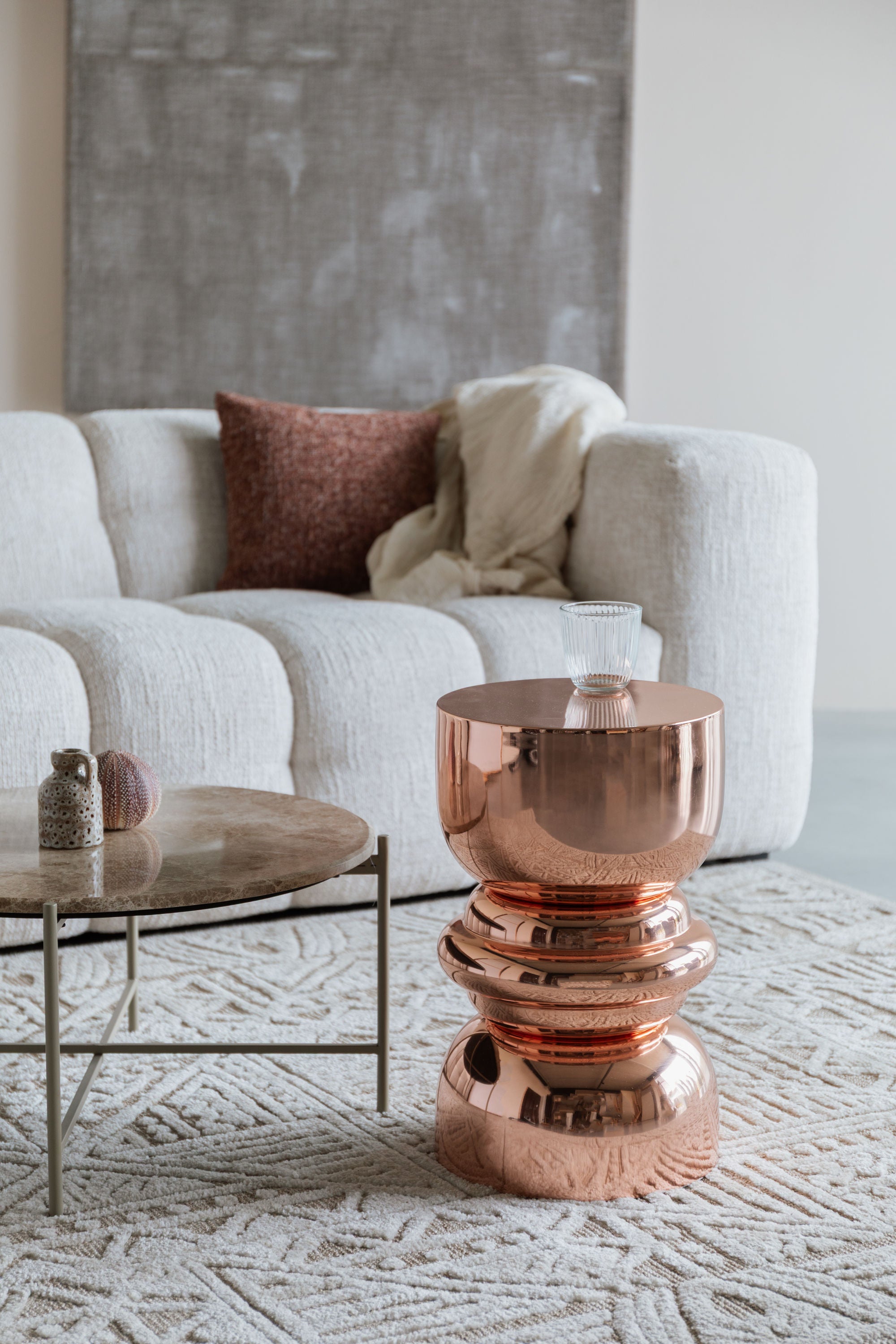 Kinga Copper Stool Side Table